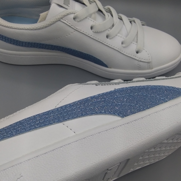 Puma leather glitter comfort girls sneakers Size 3.5 - Picture 6 of 8